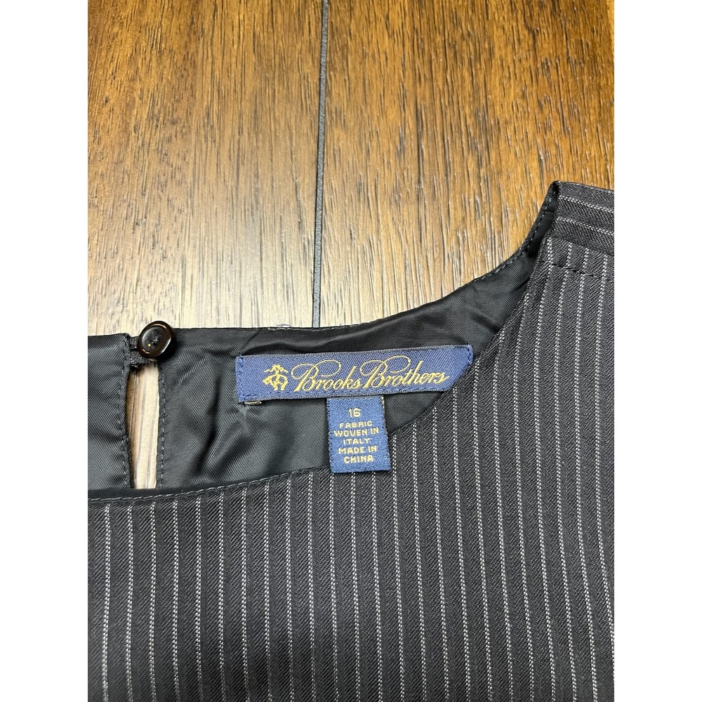 Brooks Brothers Stretch Wool Pinstripe Crop Top Made in Italy Size 16 - Picture 3 of 4